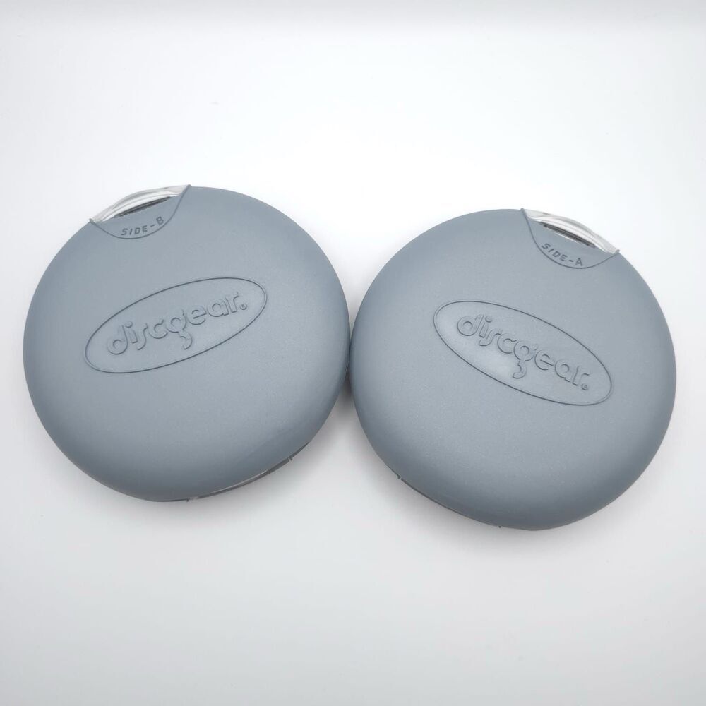 DISCGEAR 2 Pc‎ Grey 22-Disc Each CD DVD Game Holder Hard-Shell Storage Case